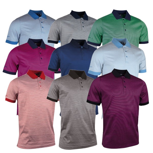 Glenmuir Mens Larkin Narrow Stripe Golf Polo 